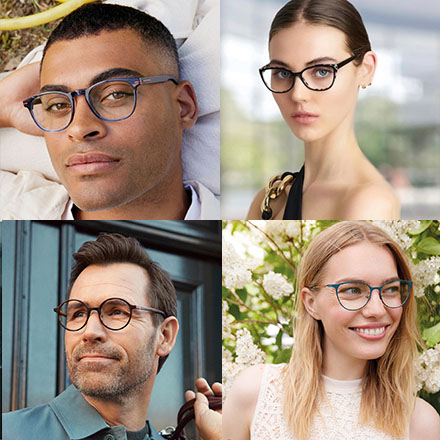 images of four people waring prescription optical eyewear